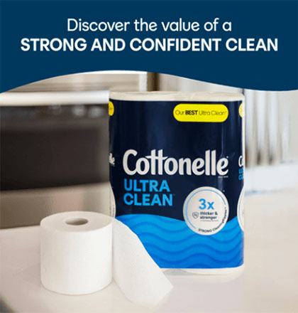 Cottonelle ultra comfort roll on the table