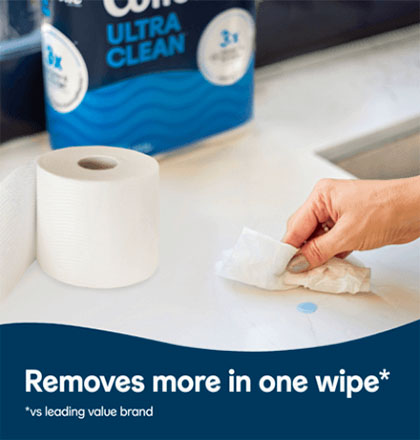 Cleaning waste by ultra clean toilet paper