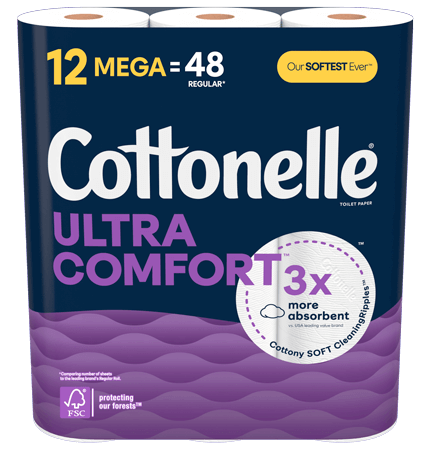 Cottonelle® Ultra ComfortCare® Toilet Paper 12 pack.